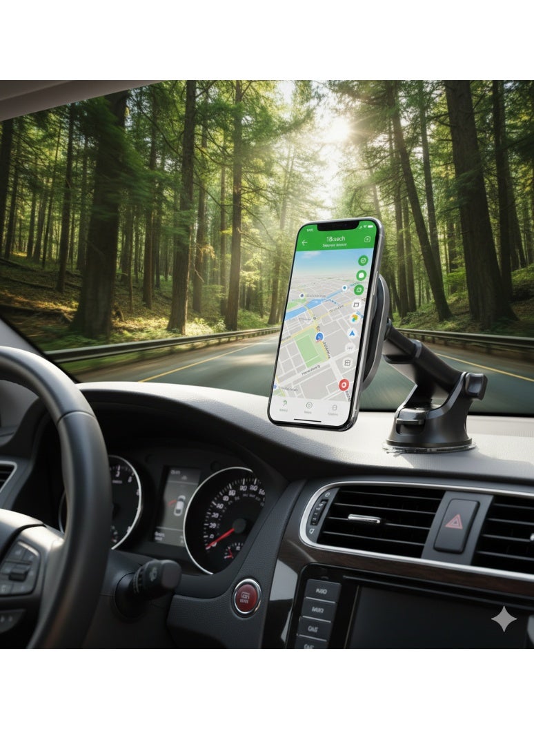 ايڤولت حامل السيارة اللاسلكي المغناطيسي Evolt MCH 200 متوافق مع سلسلة iPhone من 11 إلى 17، متوافق مع لوحة القيادة والزجاج الأمامي مع كابل Type C إلى C واحد - Image 4